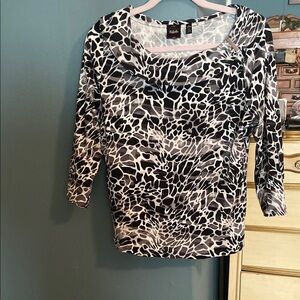 Black and White Animal Print Top